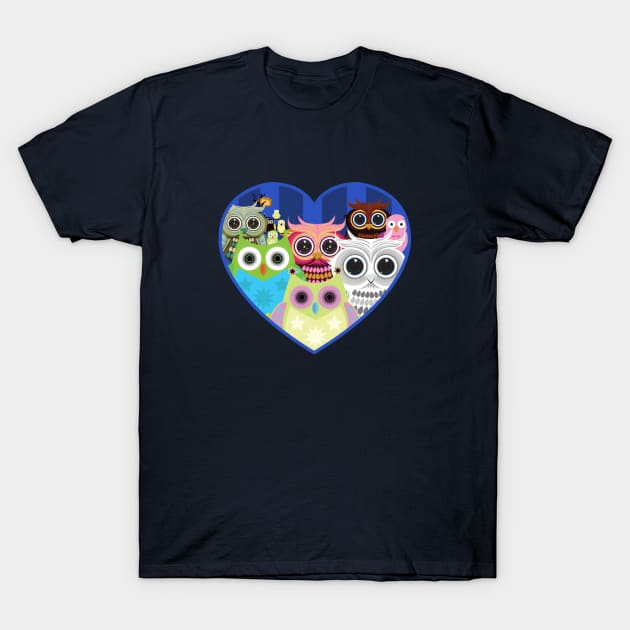 Love Owls 2 T-Shirt by adamzworld